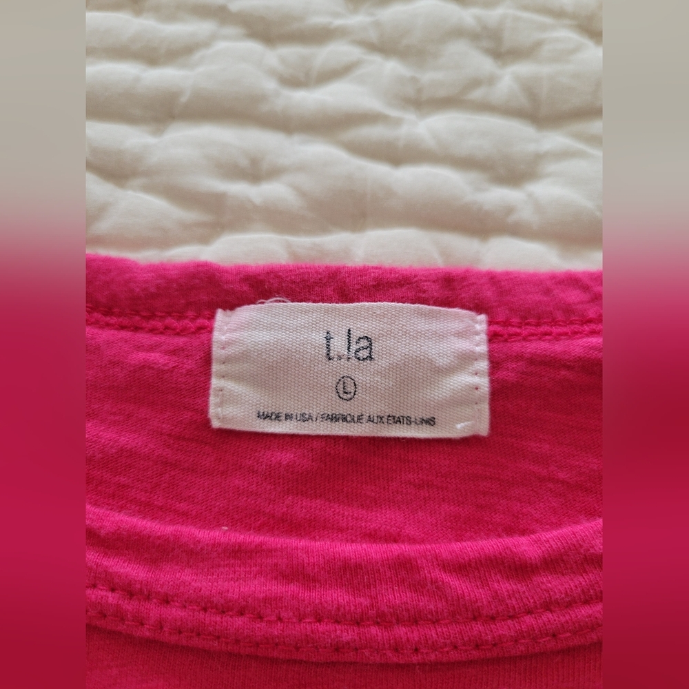 T.La Womens Large Fuchsia Long Sleeve Top - Picture 3 of 5